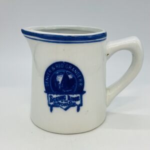 Denver & Rio Grande RR Scenic Line Of The World China Pitcher Souvenir VTG 3.5”
